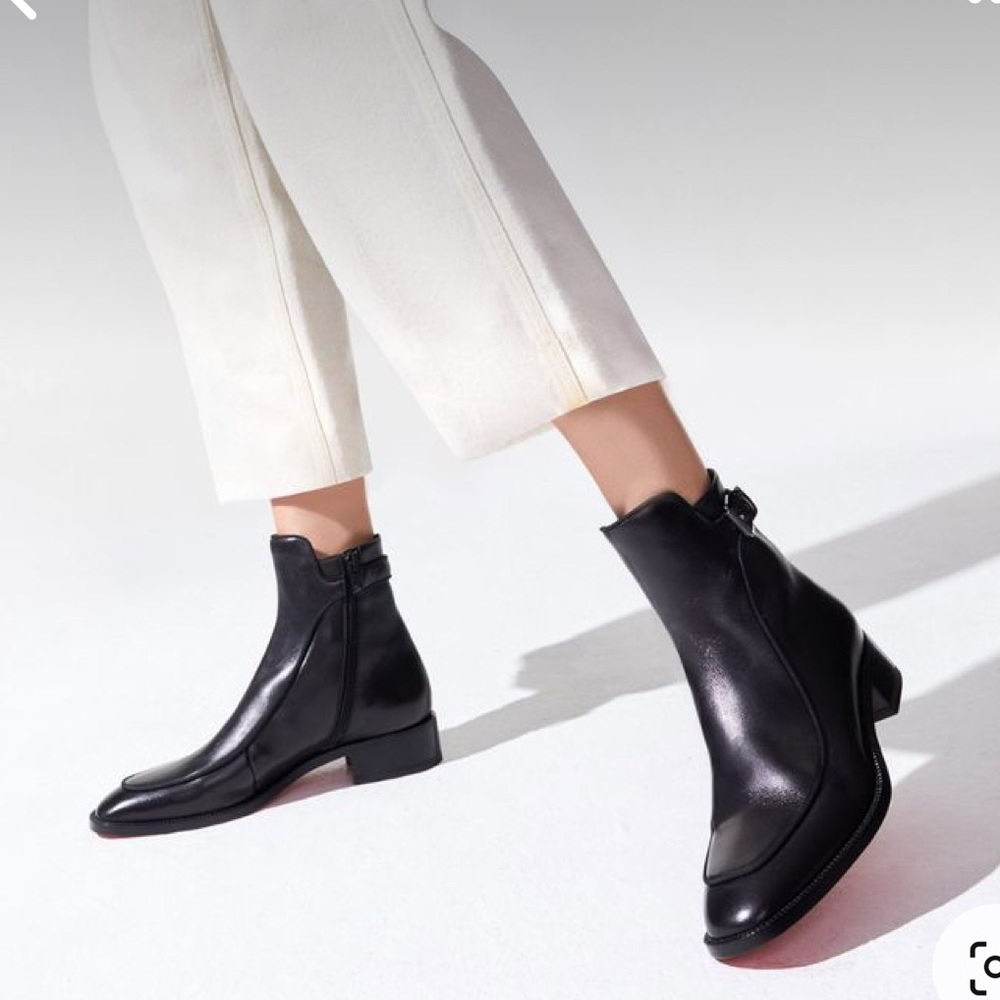 NWB Christian Louboutin Ecritoir leather ankle boots Black Leather Ankle boots